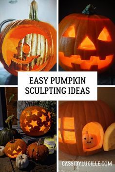 easy pumpkin sculpting ideas for kids and adults to make them look like they are