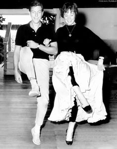 black and white photograph of two people dancing