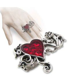 Ring Bed Of Blood Roses Fantasy Rings, Roses Ring, Alchemy Gothic Jewelry, Gothic Jewelry Rings, Medieval Collectibles, Rings Heart, Pewter Ring, Gothic Engagement Ring, Unusual Engagement Rings