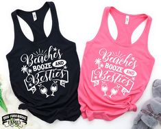 Girls Beach Trip Shirts, Beach Season Party Tank Top, Best Friends Weekend Shirts, Bestie Cruise Shirts, Bestie Vacation Shirts, Beaches Booze And Besties, Besties Funny, Friend Shirts, Funny Girls