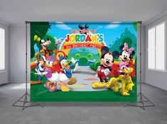 an image of mickey mouses birthday party backdrop