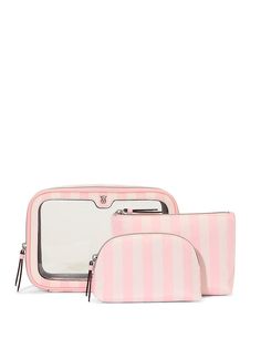 Buy 3-Piece Makeup Bag - Order Cosmetic Cases online 5000008767 - Victoria's Secret US Victoria’s Secret Bag, Vs Makeup Bag, Victoria Secret Gifts, Victoria's Secret Aesthetic, Makeup Vs No Makeup, Victoria Secret Makeup, Victoria Secret Bags, Christmas 2024, Cosmetic Case