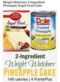 two ingredient weight watchers pineapple cake and an angel food cake are on sale