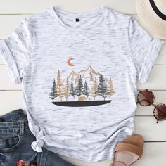 Plus Size Shirt, Mountain Shirt, Clothing Black, Cotton Shirts, T Shirt For Women, Short Sleeve T Shirt, Shirt For Women, Plus Size Shirts, Red Fashion