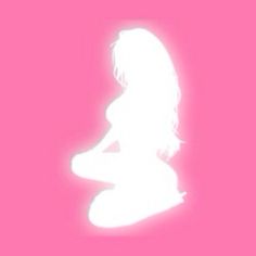 the silhouette of a woman is shown against a pink background with white light coming from her breast