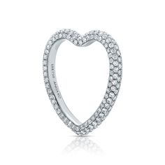 PAVE DIAMOND HEART SHAPE RING Luxury White Diamond Heart Ring, Heart-shaped Brilliant Cut Diamond Ring, Heart Shaped Brilliant Cut Diamond Ring, White Diamond Heart Ring, Heart-shaped Diamond Ring, Luxury Heart-shaped Brilliant Cut Diamond Ring, Heart Cut Diamond Ring In White Gold, Heart-shaped Platinum Rings With Brilliant Cut, Heart-shaped Platinum Ring With Brilliant Cut