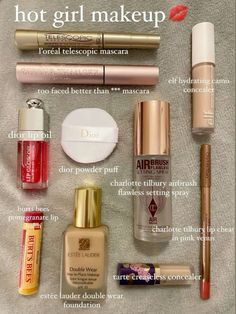 Basic Makeup Products To Have, Simple Makeup Collection, Must Need Makeup, Must Have Makeup Products For Beginners, Baddie Essentials List, Makeup Basics Products, Makeup Recommendations Products, No Makeup Look Products, Makeup Essentials Aesthetic