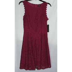 City Studio Juniors Lace Summer Dress Size 5 Color Berry Sleeveless Burgundy Dress For Spring, Burgundy Sleeveless Dress For Spring, Casual Red Lace Dress, Lace Summer Dress, Berry Color, Lace Summer Dresses, Studio City, Summer Dress, Berry