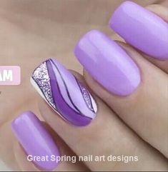 Purple Nail Art Designs, Purple Nail Art, Purple Nail Polish, Purple Nail Designs, Lavender Nails, Purple Nail, Her Nails, Pretty Nail Art Designs, Makijaż Smokey Eye