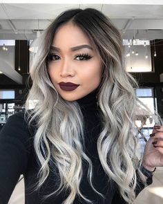 Sunny Hair® 100% real human hair extensions. Factory direct sell, tape in, clip in, halos, pre bonded, weft, topper and wigs. Free shipping, 3-5 days arrival. Grey Hairstyles, Hairstyles Balayage, Best Hair Dye, Balayage Blond, Brown Ombre Hair, Balayage Ombre