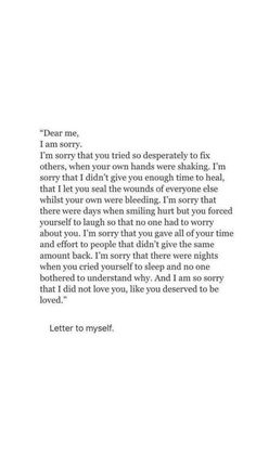 an open letter with the words i'm sorry, you're not there