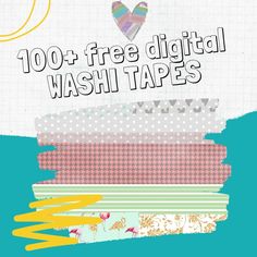 the words 100 free digital wash tapes are stacked on top of each other