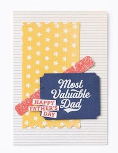 a father's day card with the words most valuable dad on it and an envelope