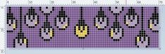 a cross stitch pattern with yellow and black cats in the middle, on a purple background