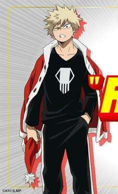 Bakugou in his  Christmas outfit Hottest Anime Characters, Bakugo Katsuki, Katsuki Bakugo, Katsuki Bakugou, Buko No Hero Academia, Bakugou Katsuki, Dessin Adorable