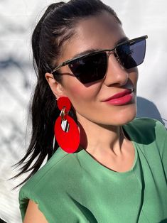 Red Clip on Earrings, Boho Earrings, Red Earrings, Oval Earrings, Dangle Earrings, Non Pierced Earrings, Gift for Her. - Etsy Exclusive Earrings, Non Pierced Earrings, Earrings Aesthetic, Oval Earrings, Oval Earring, Earrings Red, Red Earrings, Big Earrings, Earrings Boho