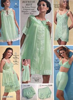 I've always liked the taste of mint. makes my mouth water. ahem. 1950s Lingerie, Sears Catalog, 60s And 70s Fashion