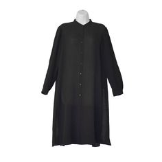 New Authentic Eileen Fisher Black Ribbed Silk Mandarin Collar Long Sleeve Button Cuffs Shirt Dress Retail: $298 Brand: Eileen Fisher Material(S): 100% Silk Color(S): Black Condition: New With Tag Size: Xxs (Please Check Measurements) Measurements: (Approx.): Bust (Flat Cross) 19", Waist (Flat Cross) 19", Hips (Flat Cross) 20", Sleeve 21.5", Length (From The Top Of Shoulder) 39.5", Shoulder To Shoulder 14.5" Note: Please Refer To The Pictures For Item Condition And Style. Due To The Difference Be Black Collared Dress With Placket, Black Shirt Dress With Placket For Spring, Collared Black Midi Dress For Dress Down, Black Collared Midi Dress For Casual Occasions, Black Collared Shirt Dress With Placket, Classic Black Midi Dress For Daywear, Chic Black Shirt Dress With Placket, Casual Black Dress With Placket, Black Button-up Midi Dress For Casual Occasions