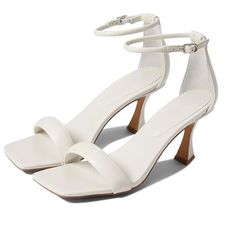 Barely There Kitten Heel White Single Strap Ankle Strap White Sandals With Ankle Strap, White Ankle Strap Sandals, White Strappy Synthetic Heels, White Synthetic Strap Heels, White Strappy Heels With Buckle Closure, Chic White Strap Sandals, White Strappy Heels For Spring, White Strap Heels For Spring, White Ankle-high Sandals For Summer