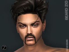 an animated image of a man with black hair and mustaches on his face is shown