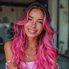 magnific eOt1dQdcVgVAMZZiPT4b Pink Lava Ombre Hot Pink Balayage Blonde, Dark Roots Pink Hair Balayage, Pink Halo Hair, Pink Hair Spray, Neon Pink Hair, Mommy Hair, Blorange Hair, Pink Balayage