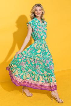 Boho Sundress Midi Length For Garden Party, Chic Floral Print Midi Maxi Skirt, Flowy Rayon Maxi Dress For Casual Wear, Flowy Rayon Maxi Dress For Casual Occasions, Chic Midi Length Floral Maxi Skirt, Boho Sundress For Garden Party, Midi Length, Spring Maxi Dress For Casual Occasions, Spring Maxi Dress For Casual Wear, Flowy Floral Print Floor-length Midi Dress