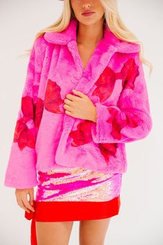 WRAP SEASON FUZZY JACKET JACKET Judith March Pink Faux Fur Lined Winter Outerwear, Pink Faux Fur Lined Coat For Winter, Pink Winter Outerwear With Faux Fur Lining, Pink Fur Coat With Faux Fur Lining For Winter, Pink Faux Fur Coat For Winter, Pink Spring Outerwear With Faux Fur Trim, Pink Faux Fur Outerwear With Fur Trim, Pink Faux Fur Outerwear For Fall, Pink Faux Fur Lined Spring Outerwear