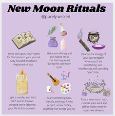 Use the magic of the new moon to manifest your new intentions for the new moon cycle. New Moon Magic Intentions, Herbs For New Moon, Moon Magick Witchcraft, New Moon Activities, New Moon Simmer Pot, New Moon Ritual For Beginners, New Moon Witchcraft, New Moon Witch, New Moon Party