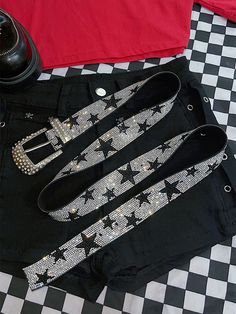 This rhinestone star belt is designed with sparkling rhinestones, making it a uniquely cool accessory. The belt may run large, so slender individuals may need to add extra holes.  Please note that the price includes only one belt.   	 		 			Size 			Free Size 		 		 			Width 			3.2 		 		 			Length 			111 Sparkly Belt, Star Belt, Sparkly Belts, Y2k Summer, Kawaii Accessories, Summer Inspo, Reasons To Smile, Orange Grey, Silver Stars