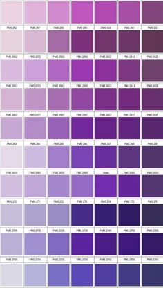 the color chart for different shades of purple