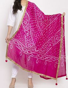 Silk Dimensions Width: 44 Inches; Length: 2.25 Metres Description Handmade Item WELCOME TO TieDyeDupatta Color :- Red, Pink, Black Size:- Length : 2.5 Meters Width : 44 Inches Material: Thread, Silk  ETHNICITY CHUNRI SCARVES DUPATTA  1 PCS SOLID COLOR Dupatta, Rajasthani Bandhej Dupatta tapara Silk Single Border With Latkan Women Heavy Dupatta Beautiful silk Indian dupatta with a hand dyed traditional chunri design. This solid tie-and-dye scarf has a very soft and light weight fabric. Lightweigh Bohemian Festival Dupatta, Bohemian Dupatta For Celebration, Bohemian Dupatta With Bandhani Print, Festival Dupatta With Latkans, Festive Pink Dupatta With Latkans, Handmade Bollywood Dupatta For Festivals, Pink Festival Dupatta With Motifs, Pink Festival Dupatta With Gota Work, Traditional Handmade Dupatta For Festivals