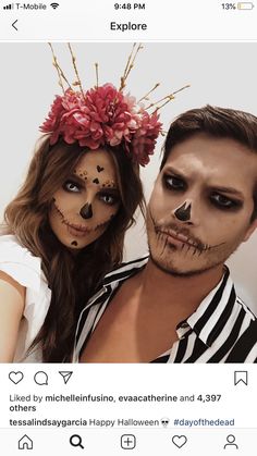 Makijaż Sugar Skull, Halloween Makeup Clown, Hot Halloween Outfits, Couples Halloween Outfits, Halloween Makeup Scary