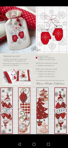 cross stitch christmas tree with ornaments on it and the instructions to make it look like they are