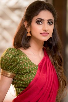 Actress Ayesha in half saree photos Ayesha Photos, Lace Blouse Design, Saree Photos, Traditional Blouse Designs, Fashionable Saree Blouse Designs, Blouse Design Images, New Blouse Designs