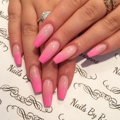 Hot Pink Fade Nails, Fun Ombre Nails, Ombre Acrylic Nails Pink, Pink Ombre Acrylic Nails, Hot Pink Ombre Nails, Ombré Pink Nails, Ombre Pink Nails, Classy Fall Wedding, Ombre Nails Pink