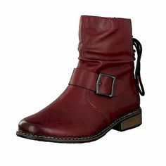 Rieker Z49L2-35 Ankle Boots Damen Rot | 178926-EOR Kostenefficiënt - Ankle Boots - Rieker Winkel Red Cap, Womens Boots Ankle, Biker Boot, Block Heels, Ankle Boot, Ankle Boots, Buckle, Boots, Heels