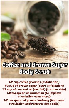 Coffee scrub has many benefits from exfoliating the impurities from the skin to keeping it soft, rejuvenated, young looking, and glowing. Coffee scrub can help minimize appearance of cellulite, wrinkles, age spots.  Coconut oil will smooth and softens your skin. Salt Scrubs, Brown Sugar Scrub, Acne Prone Skin Care, Lotion For Oily Skin, Top Anti Aging Products, Body Scrub Recipe, Oily Skin Acne, Eye Skin Care, Baking Soda Shampoo