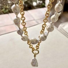 Versatile Necklace Rolo chain. Length 18" Links 7x7mm Rolo Chain, A Circle, Necklace Length, Chain Length, Gold Chain, Gold Chains, Gate, Pearl Necklace, Layering