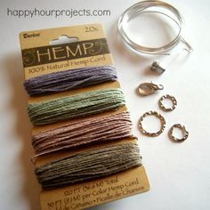 hemp cord and other items for making bracelets