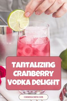 A glass of cranberry vodka delight with a slice of lime on top. Cranberry Vodka, Make Simple Syrup, Cranberry Cocktail, Juice Ice, Wanting More, Sweet Citrus, Bridesmaid Party, Vodka Cocktails