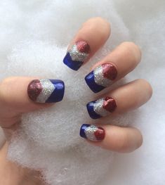 4th Of July Nail, Firework Nails, Flag Nails, Chevron Nails, 4th Of July Nails, Blue Gel