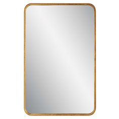 a gold framed mirror on a white background