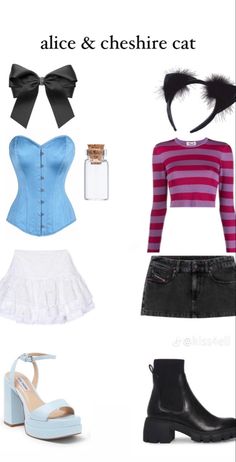 an image of a woman's clothes and accessories for her character alice mouse costume