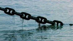 there is a long chain in the water