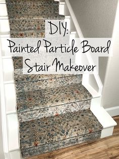 some stairs with the words diy painted partie board stair makeover on them