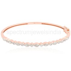 Real H/SI Diamond Bangle Bracelet Solid 14k Rose Gold Handmade Jewelry 0.90 Ct. Bezel Bracelet, Diamond Bangle Bracelet, Bracelet Wedding, Diamond Bangles Bracelet, Bangles Jewelry Designs, Dainty Bracelet, Dainty Bracelets, Diamond Bangle, Bangles Jewelry