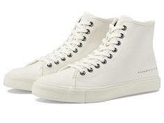 AllSaints Bryany High-Top - Women's Shoes : Chalk White : Enjoy a casual day out in the comfortable and stylish by wearing the AllSaints Bryany High-Top sneakers. Leather and textile upper. Textile lining and insole. Lace-up closure. High-top silhouette. Round toe design. Synthetic outsole. Imported. Measurements: Weight: 12 oz Shaft: 5 in Product measurements were taken using size 8, width M. Please note that measurements may vary by size. High-top Cotton Sneakers For Spring, Spring Sporty High-top Textile Sneakers, Sporty Textile High-top Sneakers For Spring, Textile Sporty High-top Sneakers For Spring, Sporty Spring High-top Textile Sneakers, Comfortable Lace-up High-top Sneakers For Spring, Comfortable High-top Sneakers For Spring, Casual Mid-top Sneakers With Elastic Laces, Spring High-top Sneakers With Speckled Midsole