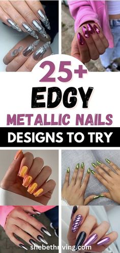 Metallic Nails Designs Gel Chrome Nails