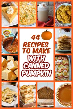 a collage of pictures with pumpkins, pies and desserts on them