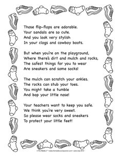 a poem written in black and white with the words, those flip flops are adorable